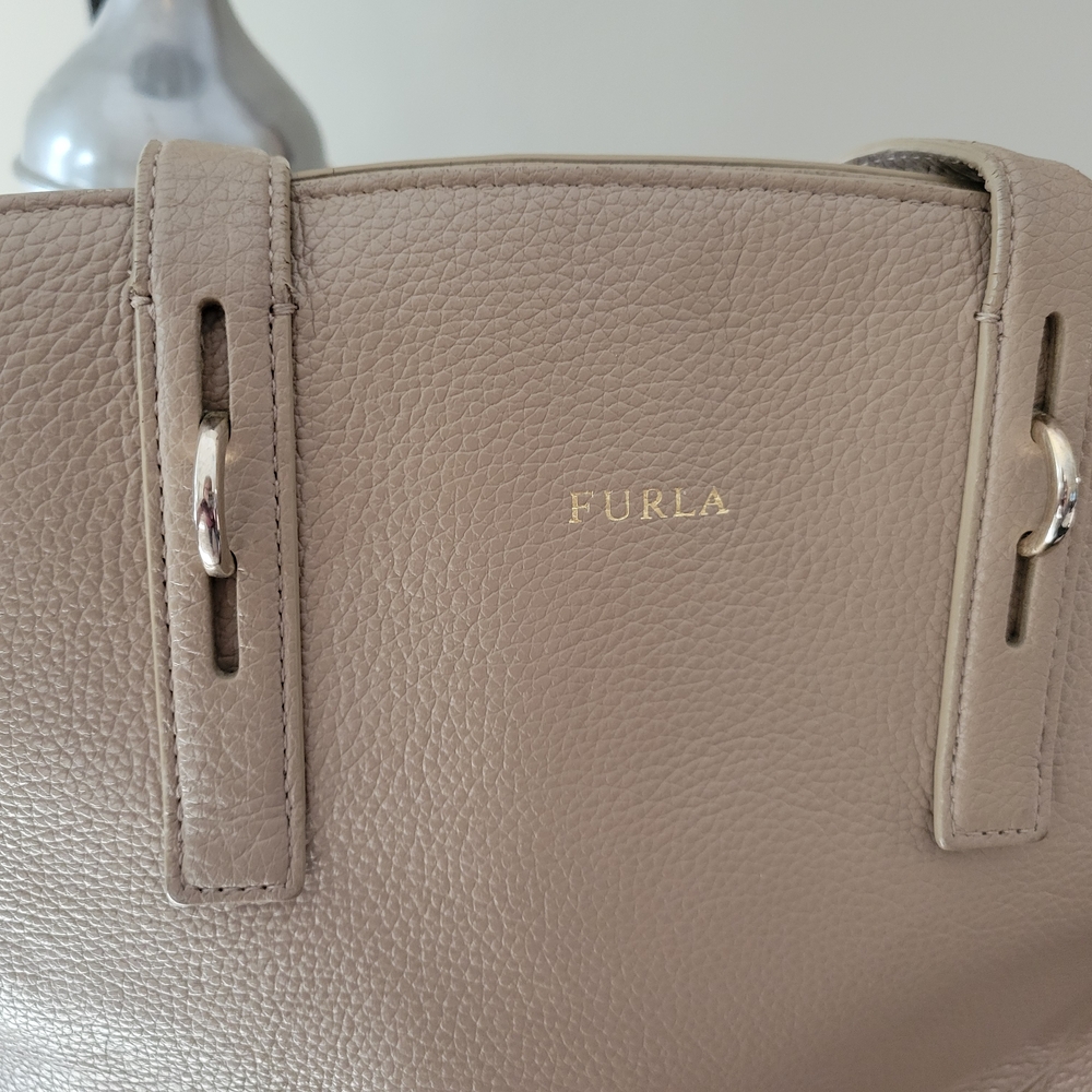 Furla Taupe Leather Tote Bag - Picture 3 of 13